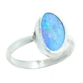 * 1 UNIVERSAL GEMS STERLING SILVER AUSTRALIAN OPAL RING