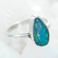 CURATED CURIOSITY STERLING SILVER AUSTRALIAN OPAL RING