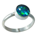 CHIAROSCURO STERLING SILVER AUSTRALIAN OPAL RING
