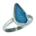*UNIQUE UNVEILING STERLING SILVER AUSTRALIAN OPAL RING