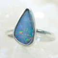 UNIQUE UNVEILING STERLING SILVER AUSTRALIAN OPAL RING
