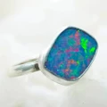 * 1 SIGNATURE STYLE STERLING SILVER AUSTRALIAN OPAL RING