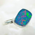 * 1 SIGNATURE STYLE STERLING SILVER AUSTRALIAN OPAL RING