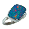 * 1 SIGNATURE STYLE STERLING SILVER AUSTRALIAN OPAL RING