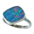 * 1 SIGNATURE STYLE STERLING SILVER AUSTRALIAN OPAL RING