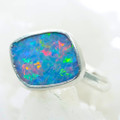 * 1 SIGNATURE STYLE STERLING SILVER AUSTRALIAN OPAL RING