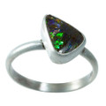 JUBILANT STERLING SILVER AUSTRALIAN SOLID BOULDER OPAL RING