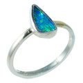 * 1 SPARKLED SPLASH STERLING SILVER AUSTRALIAN SOLID BOULDER OPAL RING
