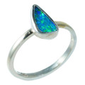 * 1 SPARKLED SPLASH STERLING SILVER AUSTRALIAN SOLID BOULDER OPAL RING