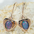 *AMOR MIO 18KT YELLOW GOLD PLATED AUSTRALIAN OPAL DROP EARRINGS