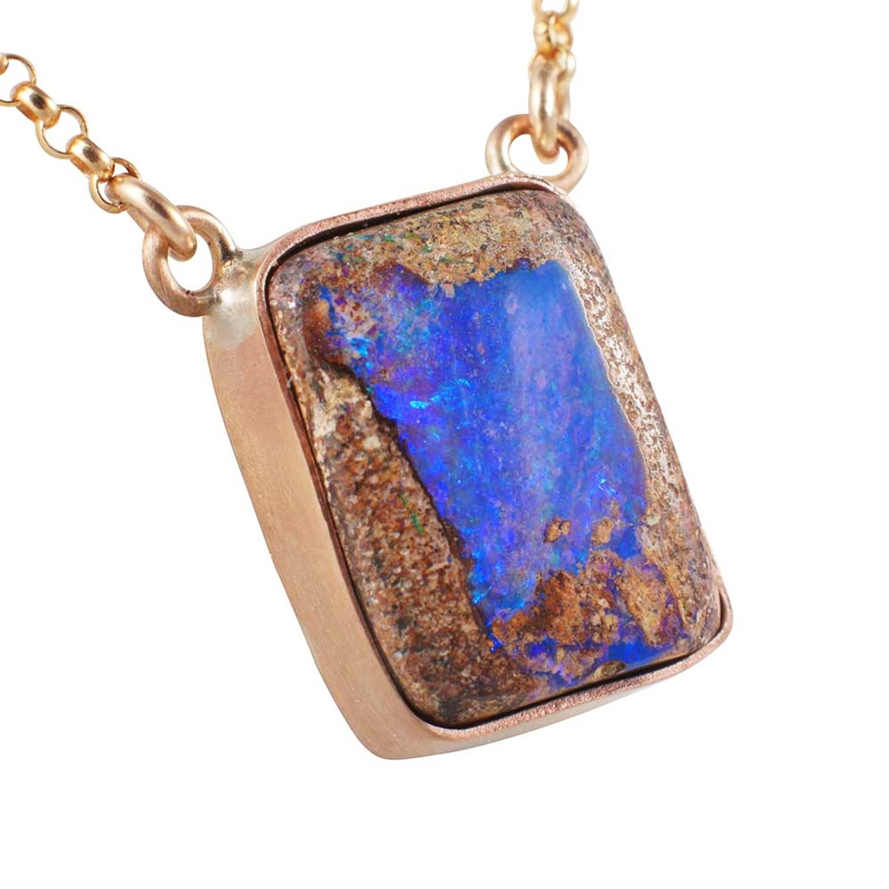 DAINTY DROPS 14KT ROSE GOLD  FILLED BOULDER OPAL PENDANT