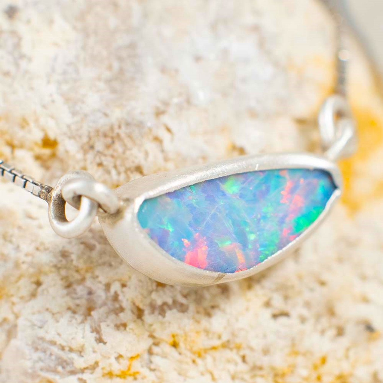 Vintage Opal Doublet Sterling Silver Pendant Necklace – Upscale Consignment