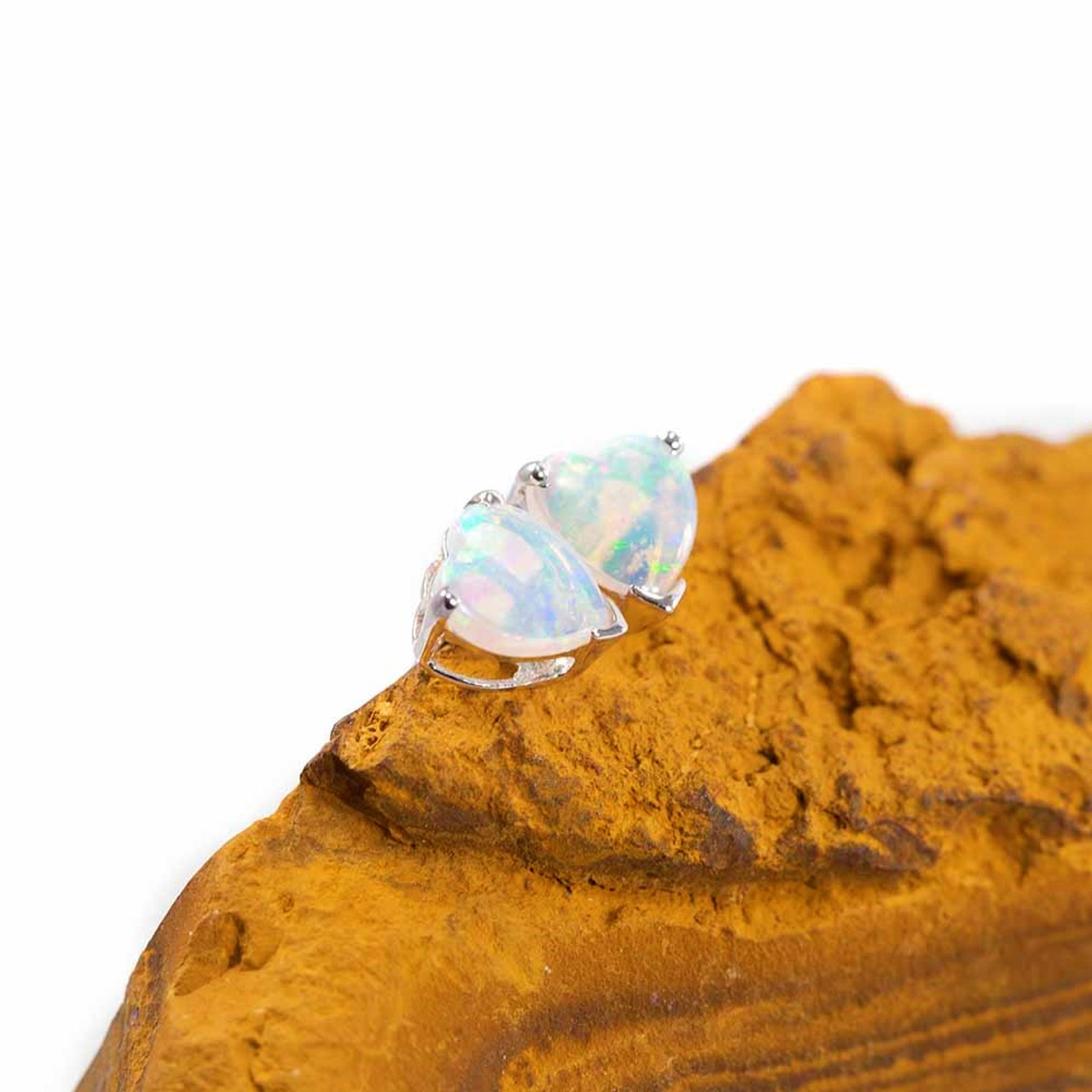 Australian Opal Earrings Sterling Silver Raw Opal Stud Earrings October  Birthstone Natural Real Black / Blue Opal Handmade Jewelry - Etsy