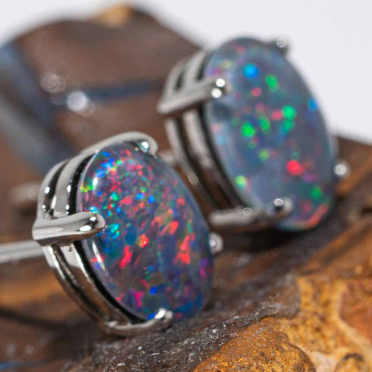 Black Opal and Diamond Drop Earrings 14ct Yellow Gold – Omega Backs – Size  20 x 16 mm | KEO Jewellers