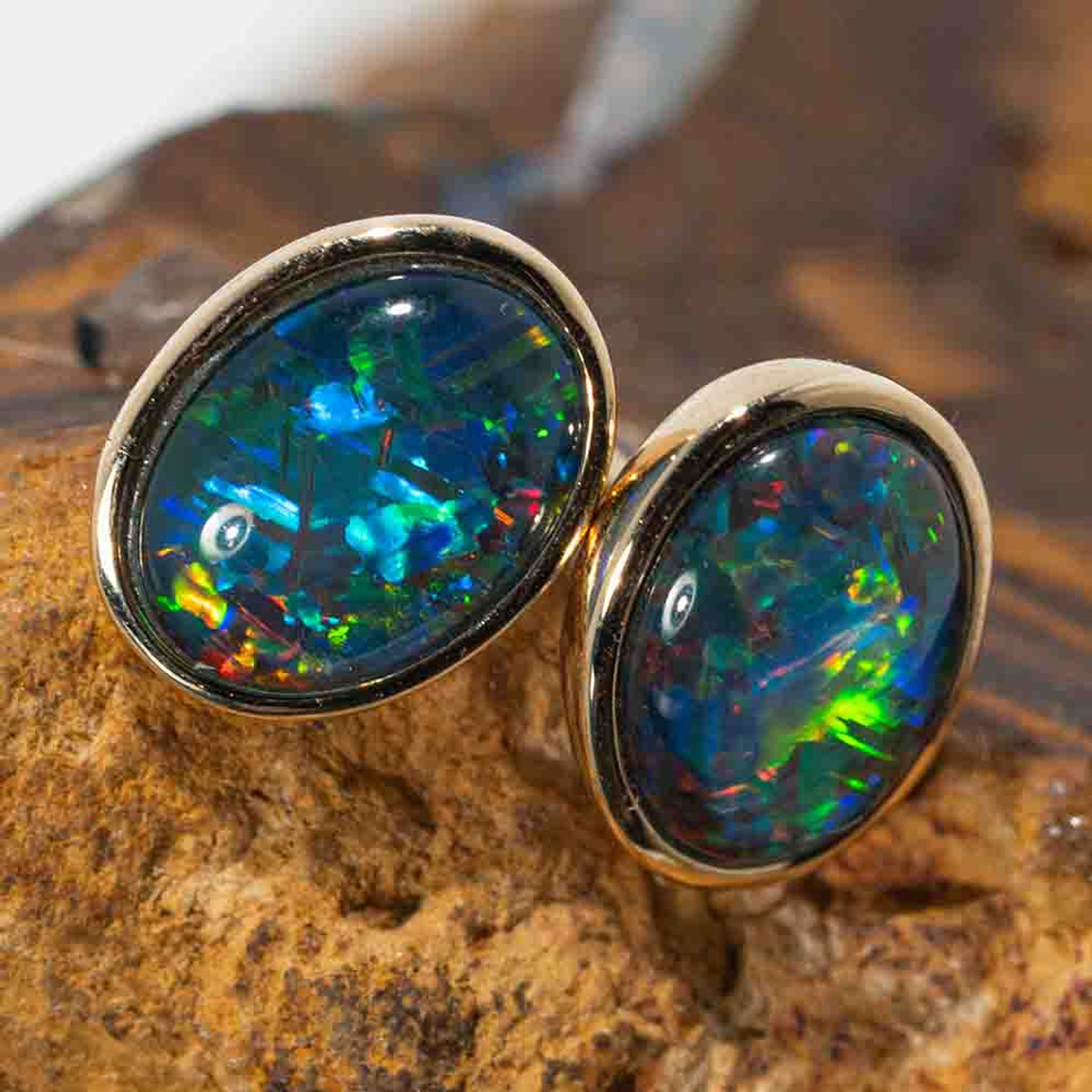 Ladies' Opal & Diamond Dangle Earrings in 14kt White Gold | Burton's –  Burton's Gems and Opals