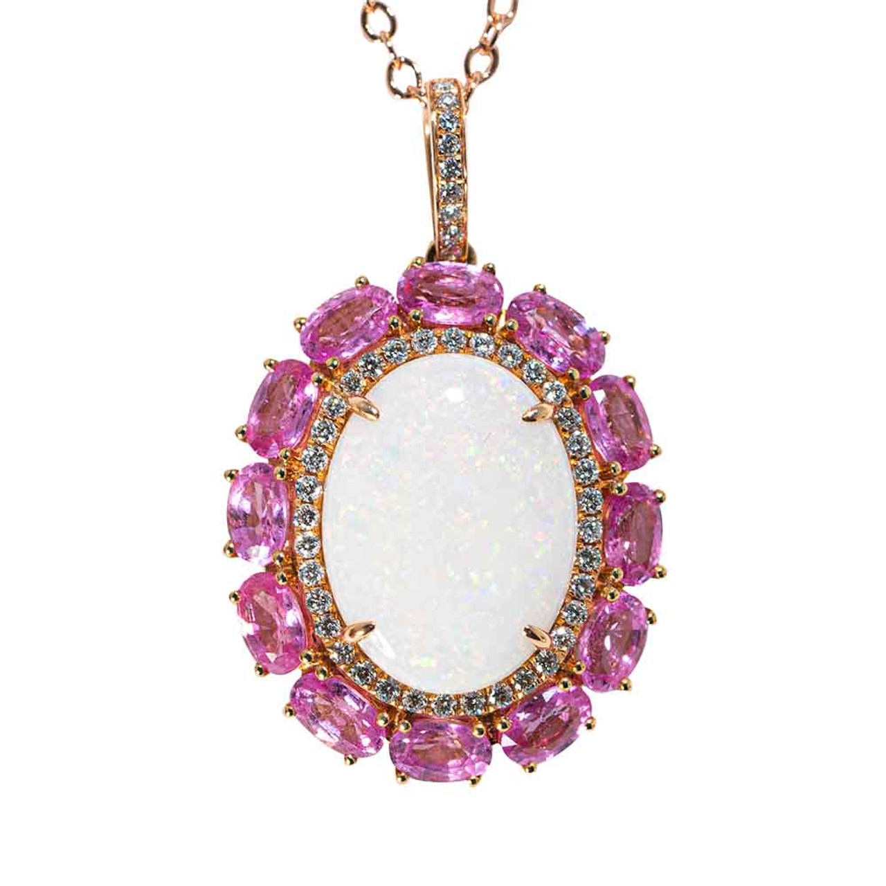 Pink Sapphire Necklace in 14kt Rose Gold