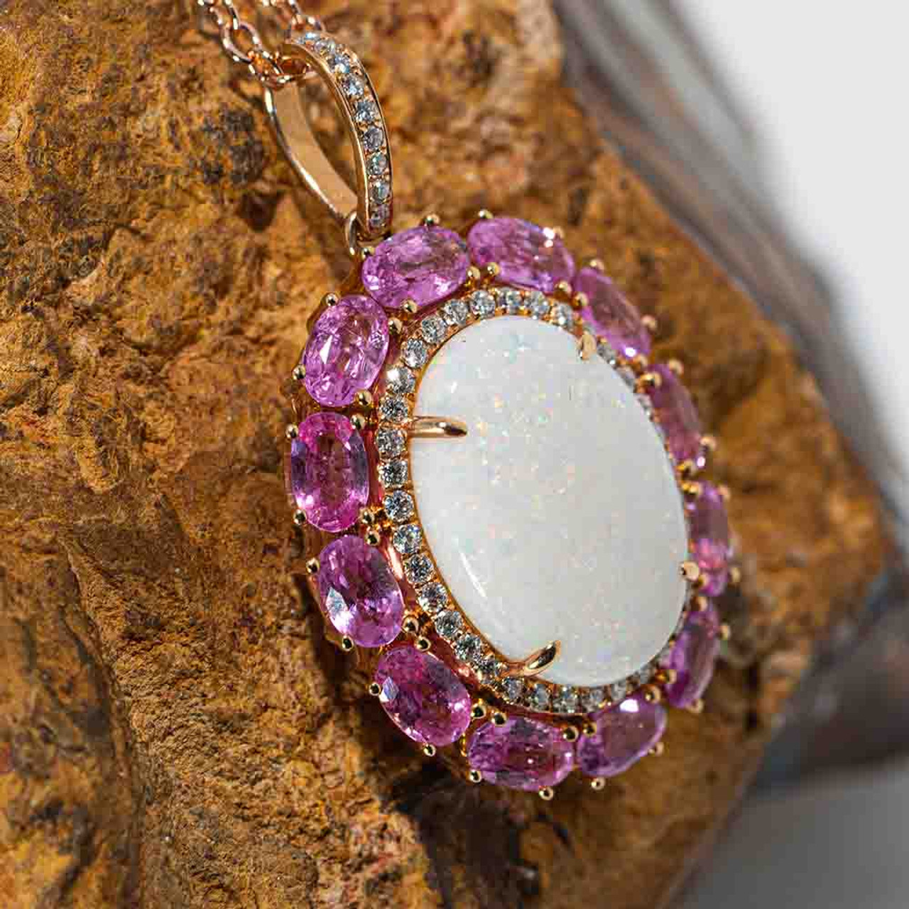 Pink Sapphire Necklace in 14kt Rose Gold