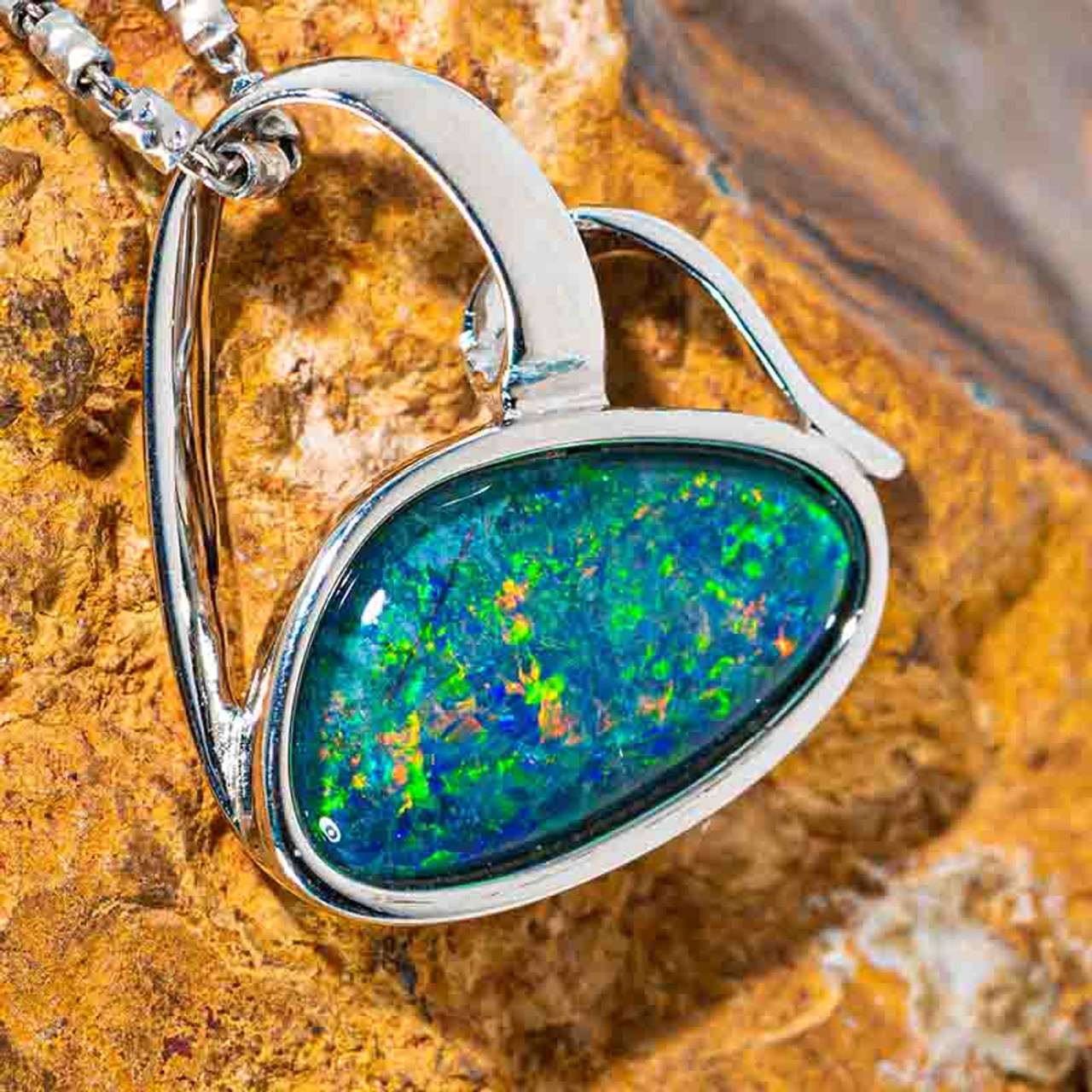 Boulder Opal Pendant SP1444 • Boulder Opal Mines Australia