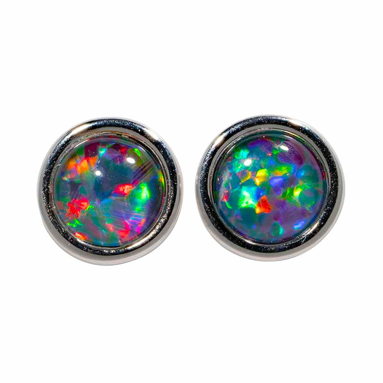 Ethiopian Opal Raw Natural Stud Earrings - Sterling Silver | New Moon  Beginnings