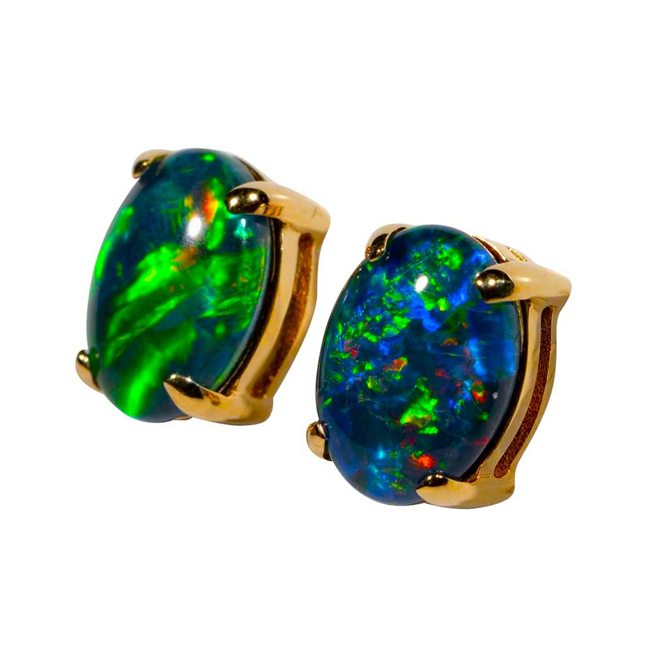 SUNLIT SOL 14KT YELLOW GOLD AUSTRALIAN OPAL EARRINGS