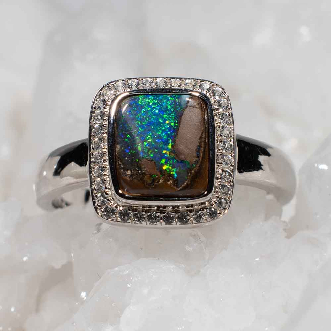 Island in the Sky Boulder Opal Stone Ring