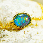 *MOASIC KARATS 18KT YELLOW GOLD PLATED AUSTRALIAN OPAL BRACELET