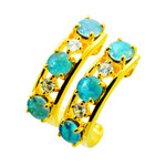 BANKOK BAZZAR 18KT YELLOW GOLD PLATED AUSTRALIAN OPAL JEWELLERY SET