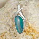 *ACID DREAM STERLING SILVER AUSTRALIAN OPAL NECKLACE