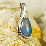 *LIQUID LAVA STERLING SILVER AUSTRALIAN OPAL NECKLACE