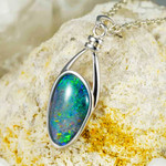 *SUGAR & SPICE STERLING SILVER AUSTRALIAN OPAL NECKLACE