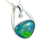 *UV RAYS STERLING SILVER AUSTRALIAN OPAL NECKLACE