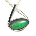 *CORAL REEF STERLING SILVER AUSTRALIAN OPAL NECKLACE