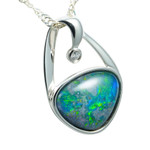 *JENNA STERLING SILVER AUSTRALIAN OPAL NECKLACE