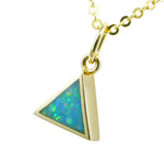 *TEAL WONDER 14KT GOLD AUSTRALIAN OPAL NECKLACE