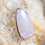 *  GEMMY CREATIONS 14KT ROSE GOLD FILLED AUSTRALIAN OPAL NECKLACE