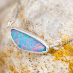 *VINTAGE VOGUE STERLING SILVER AUSTRALIAN OPAL NECKLACE