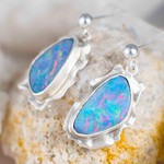 *MASTERED ART STERLING SILVER AUSTRALIAN OPAL EARRINGS