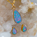 * UNIQUE UNLEASH 14KT ROSE GOLD AUSTRALIAN OPAL JEWELLERY SET