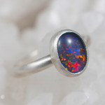 *INFINITE GRACE STERLING SILVER AUSTRALIAN OPAL RING