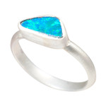 *OPAL SPARKLER STERLING SILVER AUSTRALIAN OPAL RING