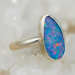 *NOUVEAU STERLING SILVER AUSTRALIAN OPAL RING