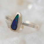 *PERSONALIZED STERLING SILVER AUSTRALIAN BOULDER OPAL RING