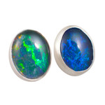 *STAR OF THE SHOW STERLING SILVER AUSTRALIAN OPAL EARRINGS