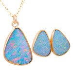 * NILE TREASURE 18KT ROSE GOLD FILLED OPAL JEWELRY SET