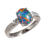 * 1 OPAL OPPORTUNITY STERLING SILVER AUSTRALIAN OPAL RING