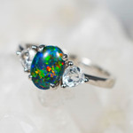 *LUMI STERLING SILVER AUSTRALIAN OPAL RING*