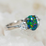 *LUMI STERLING SILVER AUSTRALIAN OPAL RING*