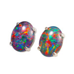 *GORGINA STERLING SILVER AUSTRALIAN OPAL EARRINGS