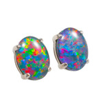   MADELYN'S BLING STERLING SILVER AUSTRALIAN OPAL EARRINGS