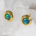 BURNING HEART 18KT GOLD PLATED AUSTRALIAN OPAL JEWELRY SET